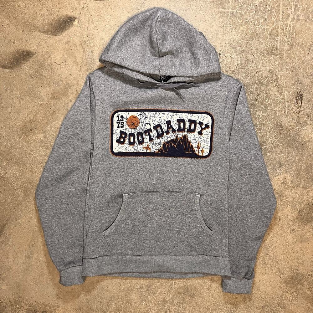 Ariat Boot Daddy American Original Grey Pocketed Hooded Sweatshirt size Medium